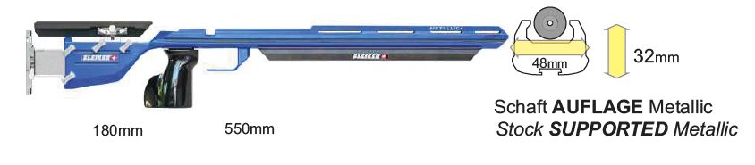 Bleiker KK Schaft Mod. Auflage Metallic - Alu