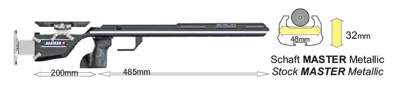 Bleiker KK Schaft Mod. Master Metallic - Alu